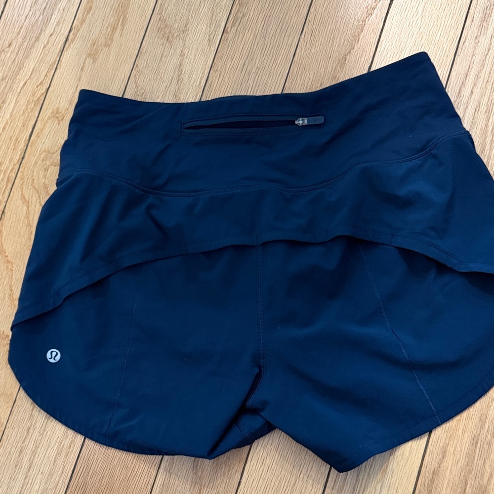 Women's Blue Lined Lululemon Shorts - Picture 2 of 3
